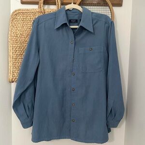 Vintage Crazy Horse blue relaxed fit button down shirt By Liz Claiborne